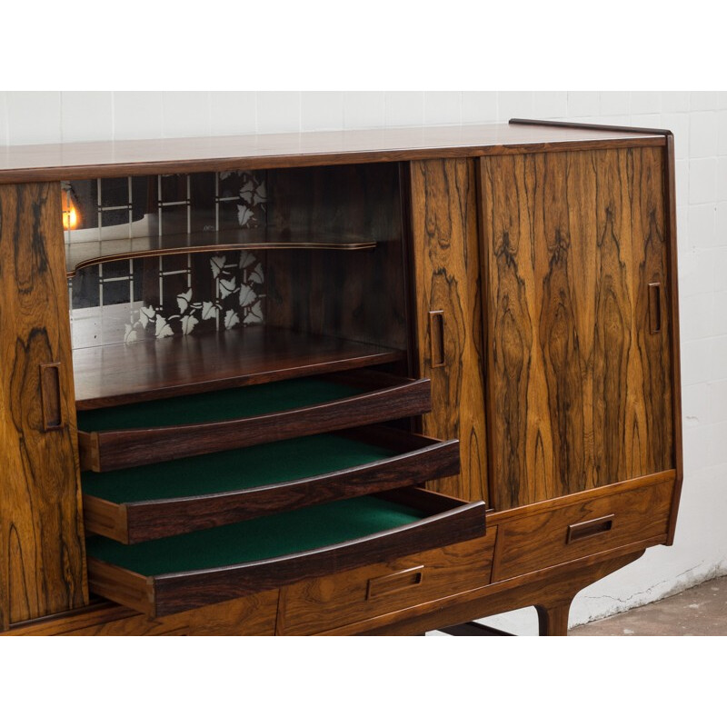 Danish highboard in Rio rosewood - 1960s