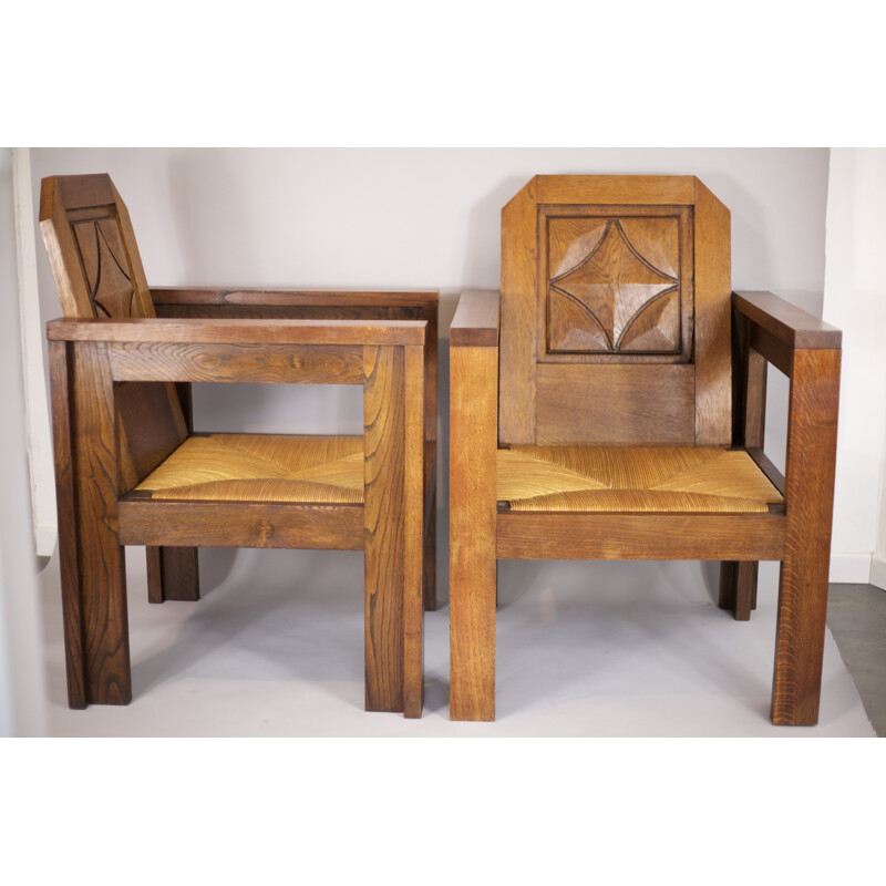 Pair of armchairs by Joseph Savina - 1940s