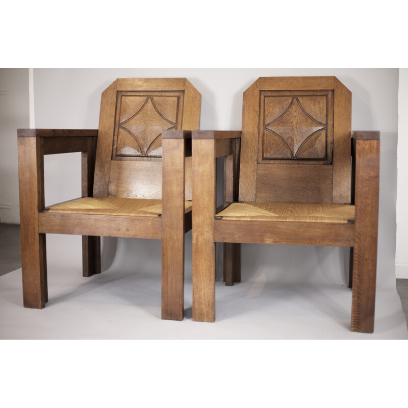 Pair of armchairs by Joseph Savina - 1940s