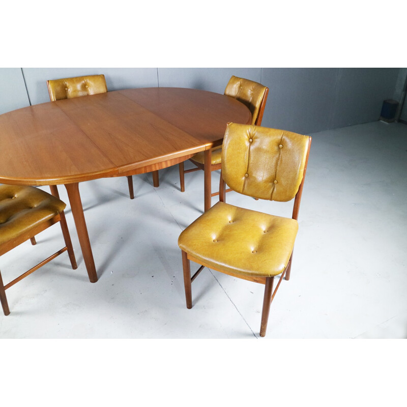 Vintage dining set with Mcintosh table and 4 dining chairs - 1970s