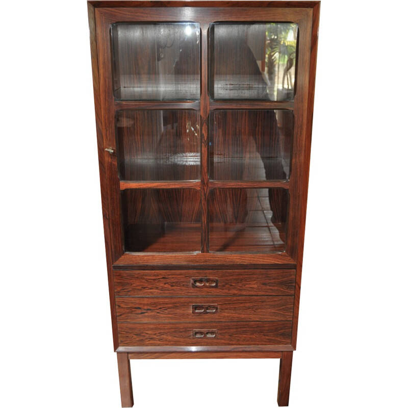 Vintage french rosewood showcase - 1970s