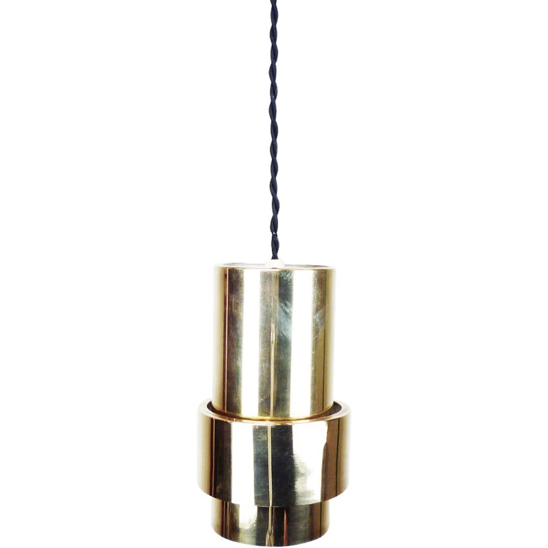Vintage french cylindrical hanging lamp - 1960s