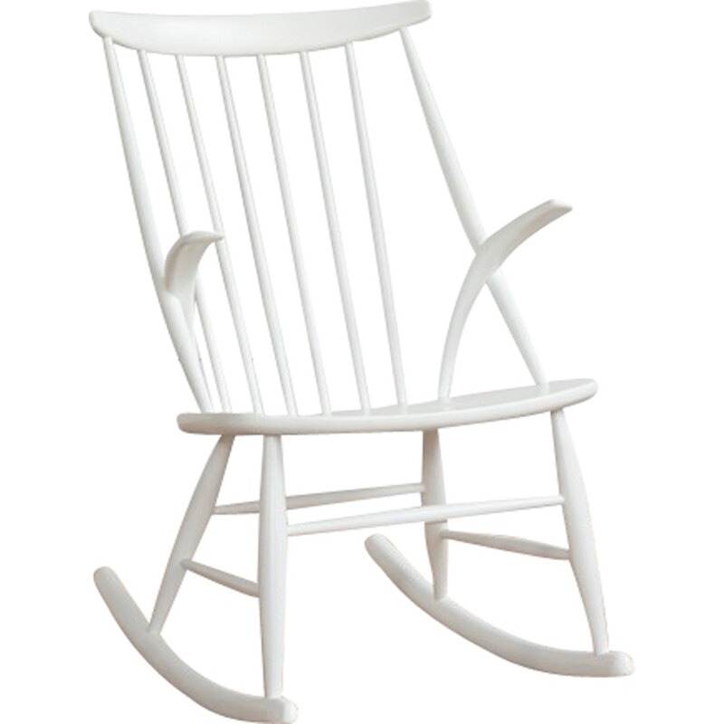 White rocking chair by Illum Wikkelsø for Niels Eilersen - 1950s