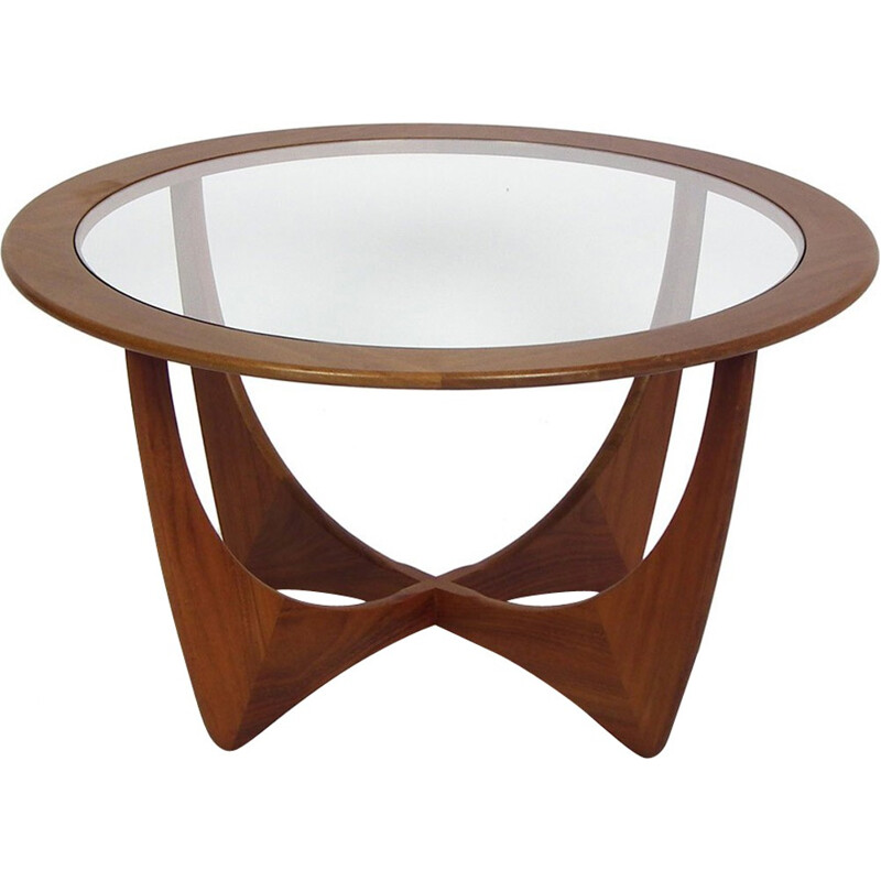 Vintage english round coffee table - 1960s