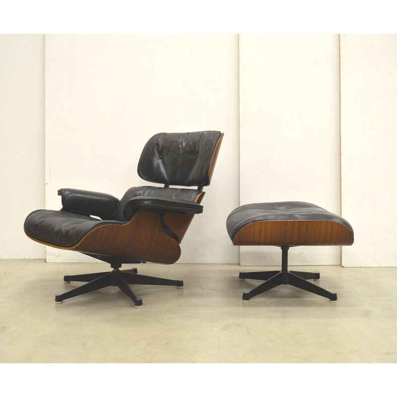 1st Edition Eames Lounge Chair & Ottoman by Herman Miller - 1950s