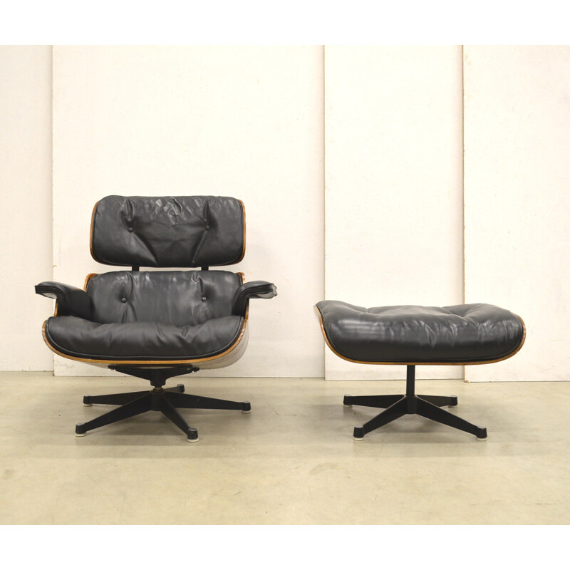 1st Edition Eames Lounge Chair & Ottoman by Herman Miller - 1950s