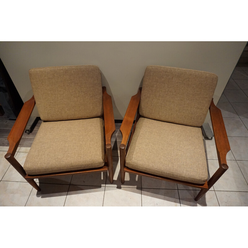 Pair of Danish teak armchairs - 1960s