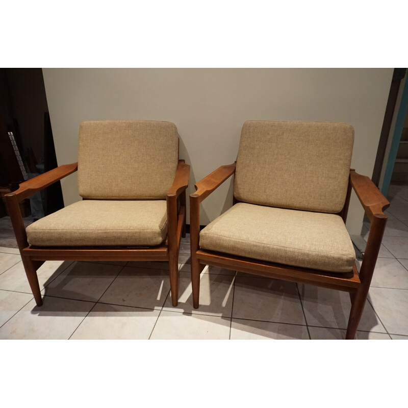 Pair of Danish teak armchairs - 1960s