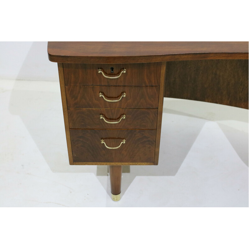 Walnut Kidney Desk by Kai Kristiansen - 1960s