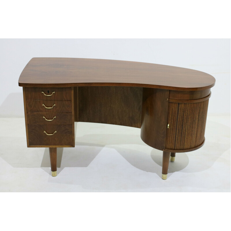 Walnut Kidney Desk by Kai Kristiansen - 1960s