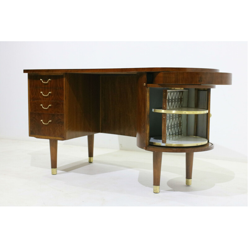 Walnut Kidney Desk by Kai Kristiansen - 1960s