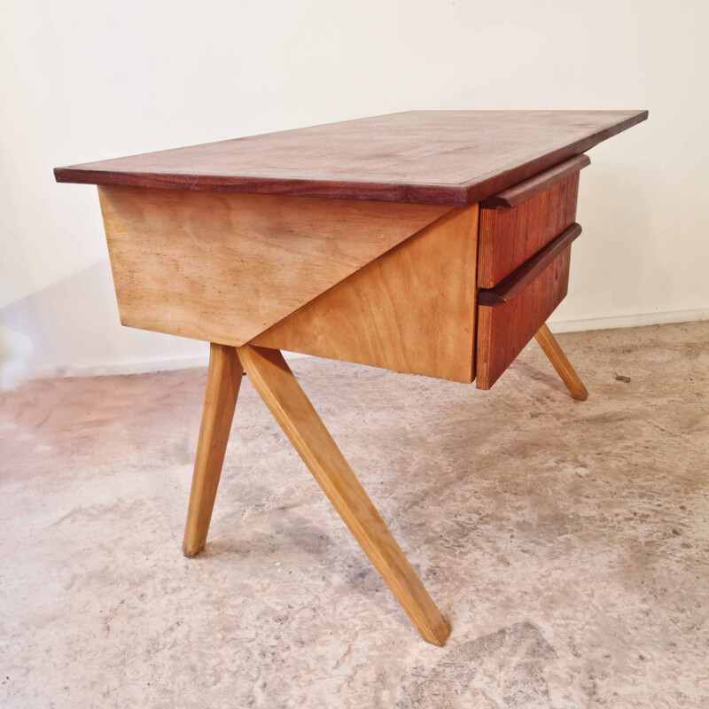 Vintage EB02 desk by Cees Braakman for Pastoe - 1950s