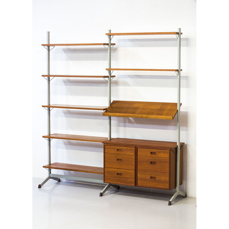 Freestanding Teak Shelving System by Olle Pira for String System - 1960s