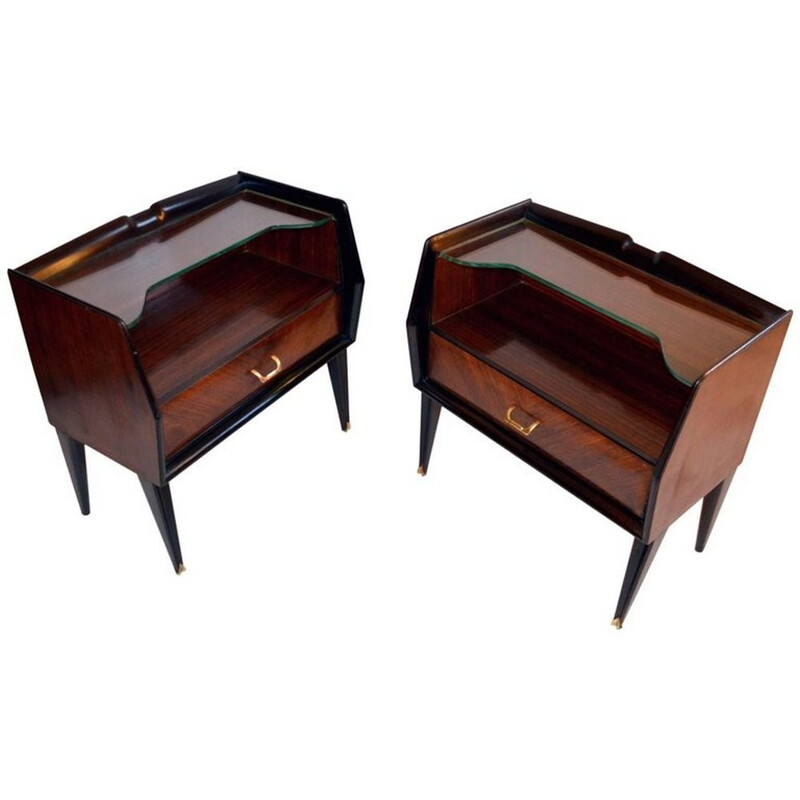 Vintage italian nightstands in Rosewood - 1950s