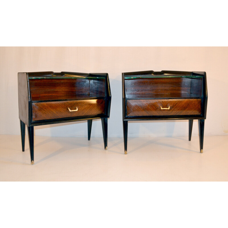 Vintage italian nightstands in Rosewood - 1950s