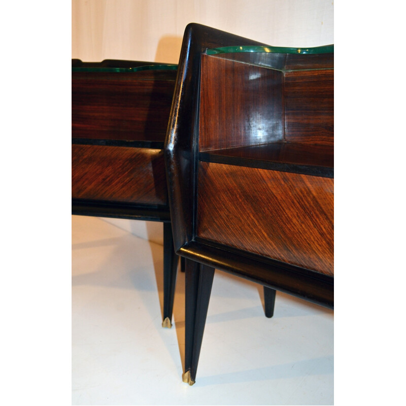 Vintage italian nightstands in Rosewood - 1950s