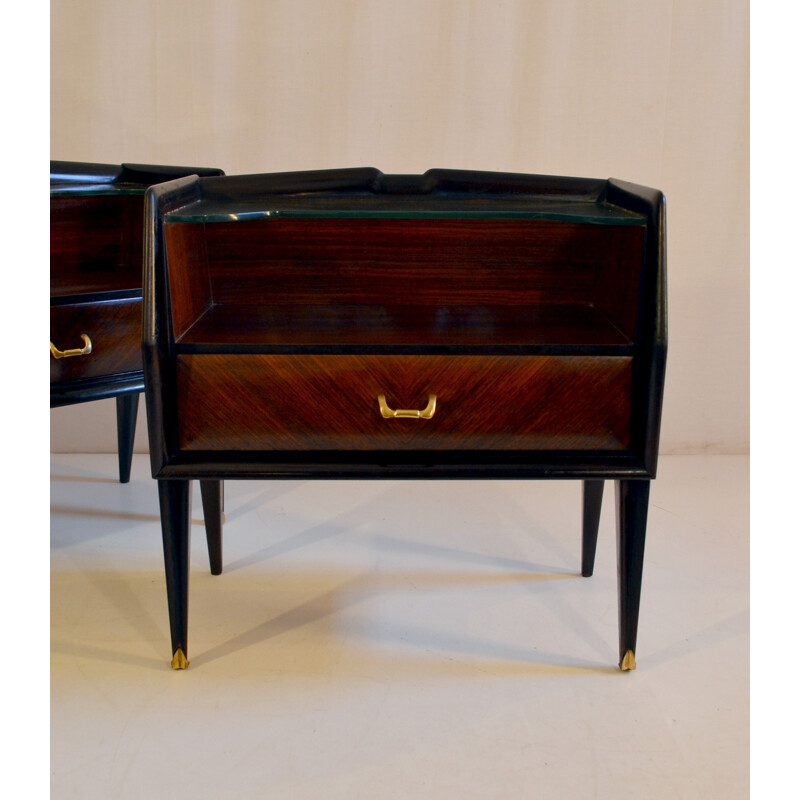 Vintage italian nightstands in Rosewood - 1950s