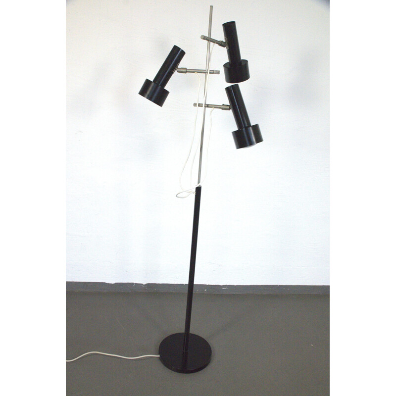 Floor Lamp with 3 spotlights in black - 1970s