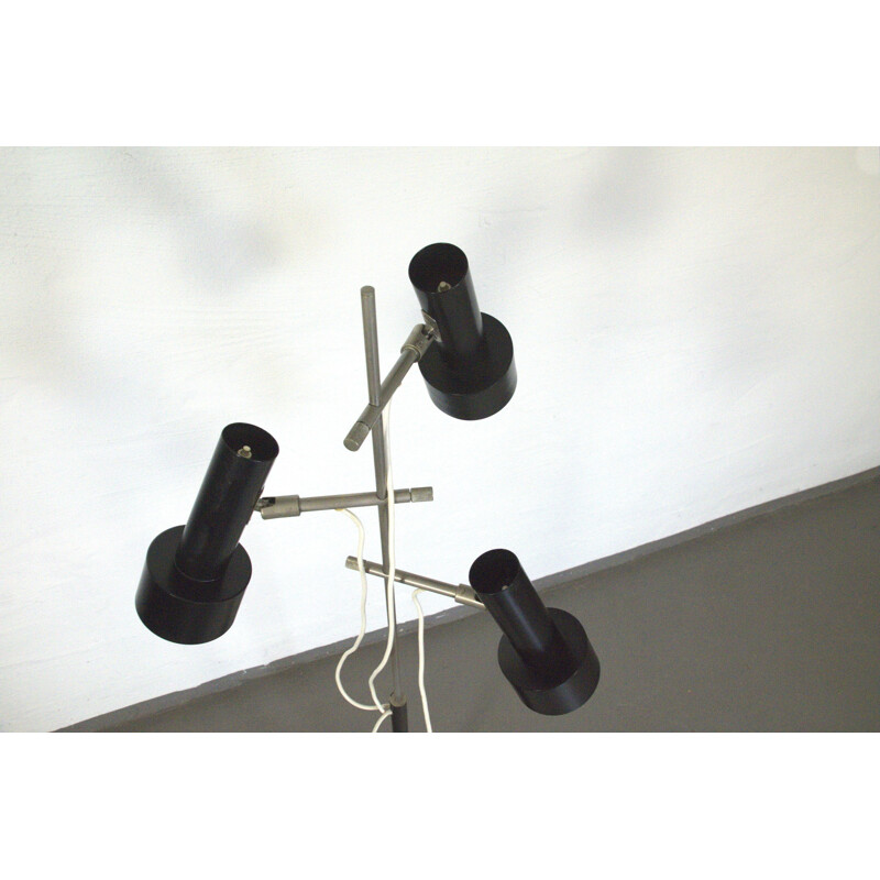 Floor Lamp with 3 spotlights in black - 1970s