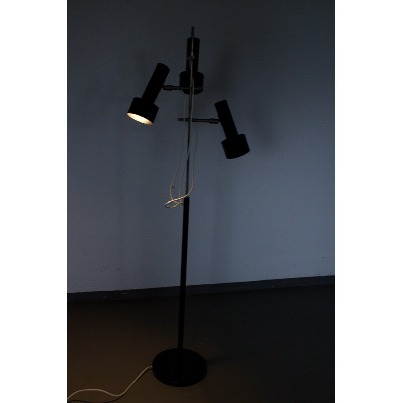 Floor Lamp with 3 spotlights in black - 1970s