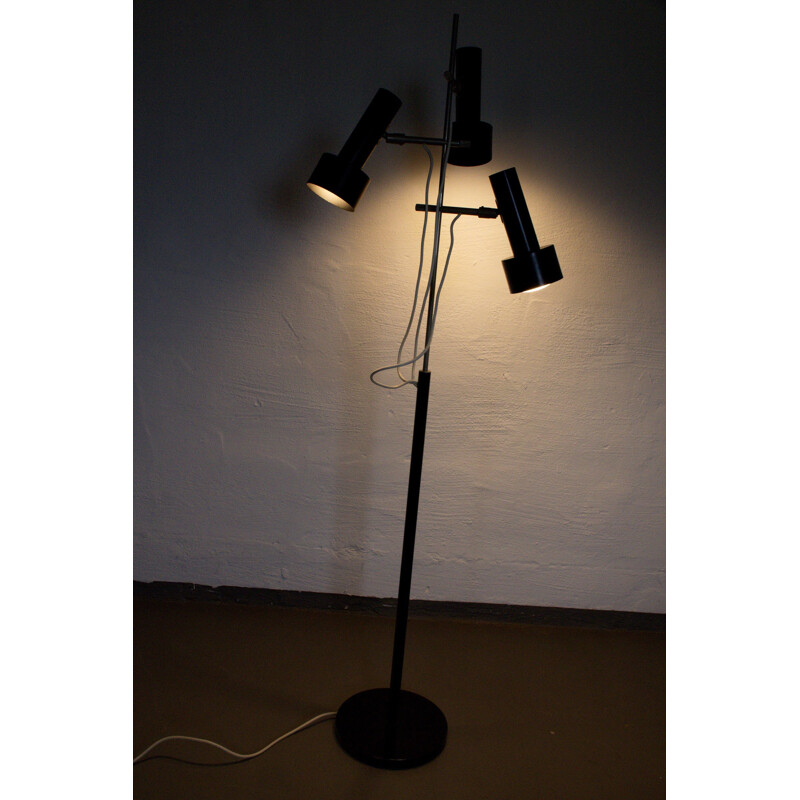 Floor Lamp with 3 spotlights in black - 1970s