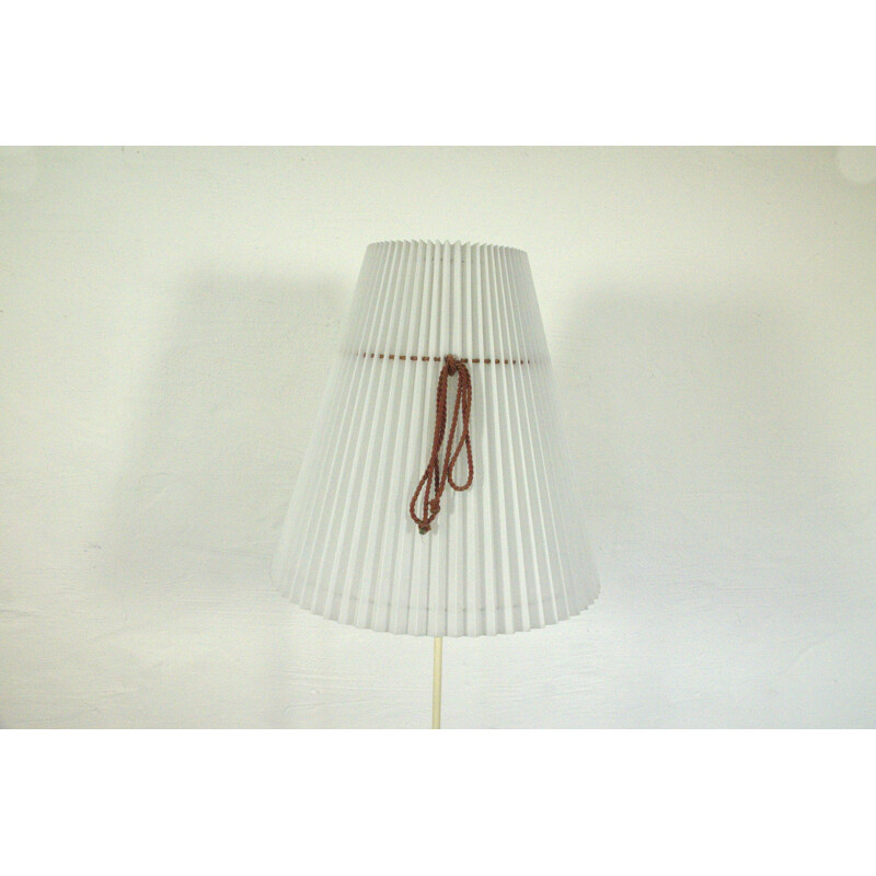 Vintage floor lamp with tripod and pleated shade - 1950s