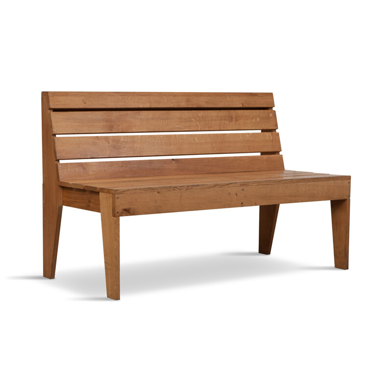 Wooden Bench by Piet Hein Heek - 1980s