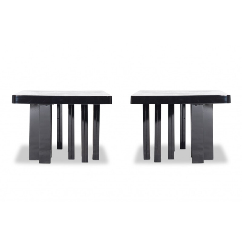 Black Resin Side Tables by Fernand Dresse - 1970s