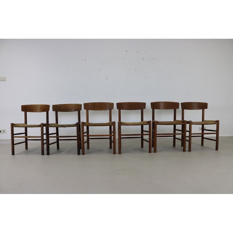 Suite de 6 chaises à repas par Børge Mogensen - 1950