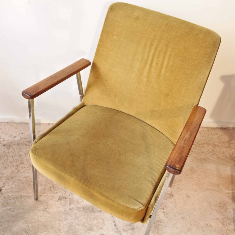 Paire de fauteuils vintage verts bronze - 1960