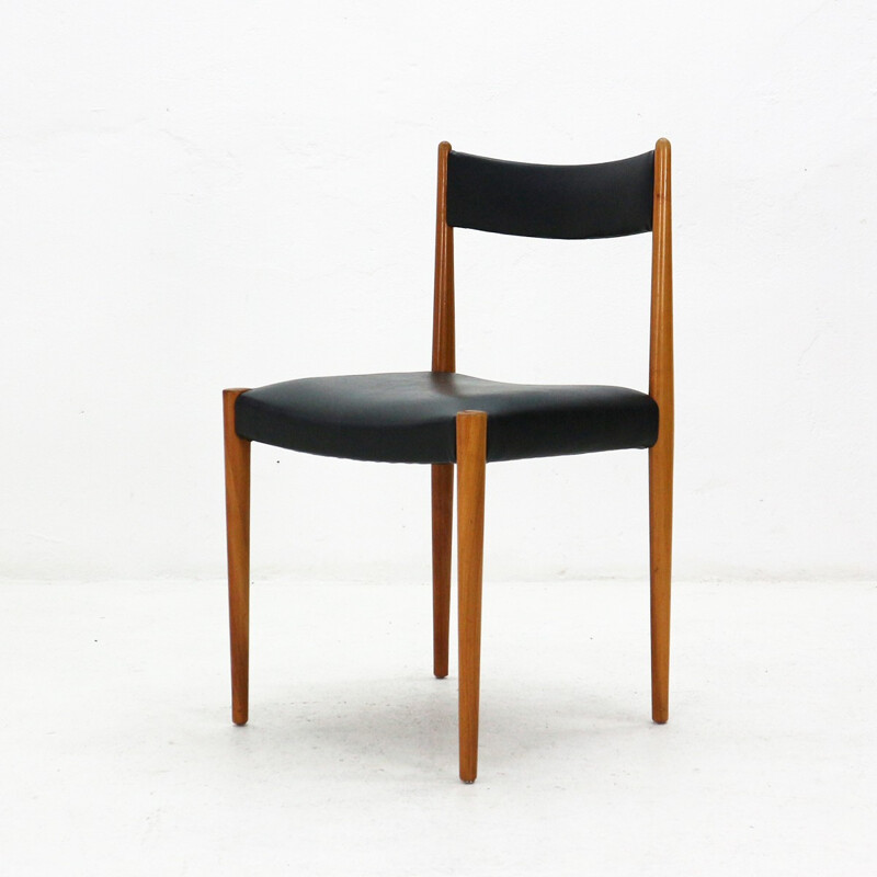 Lot of 6 cherrywood dining chairs by Luebke - 1960s