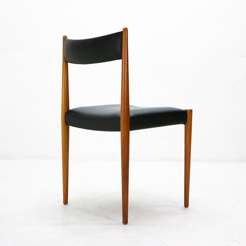 Lot of 6 cherrywood dining chairs by Luebke - 1960s