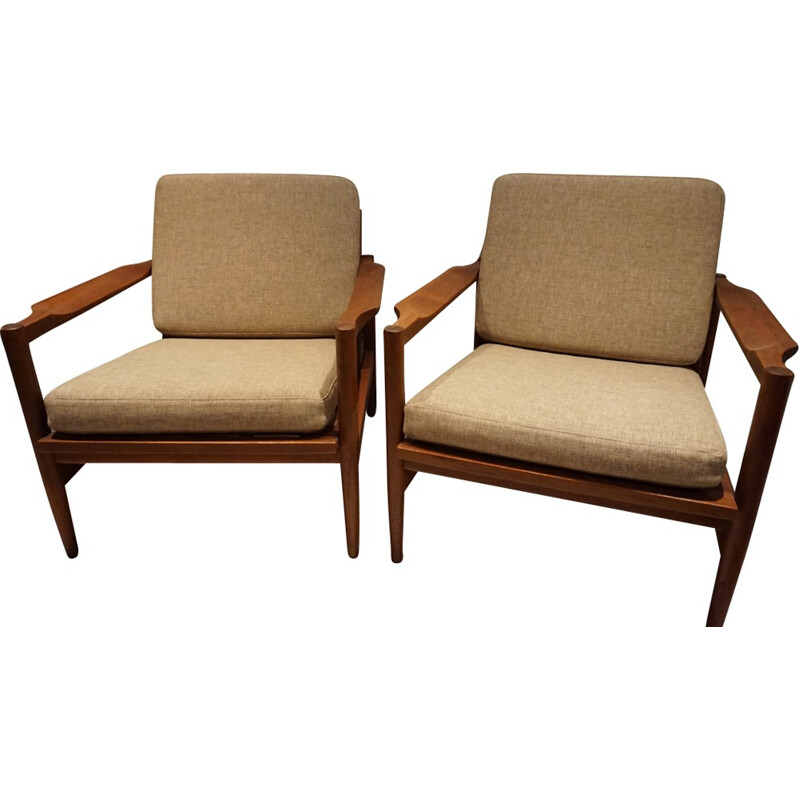Pair of Danish teak armchairs - 1960s