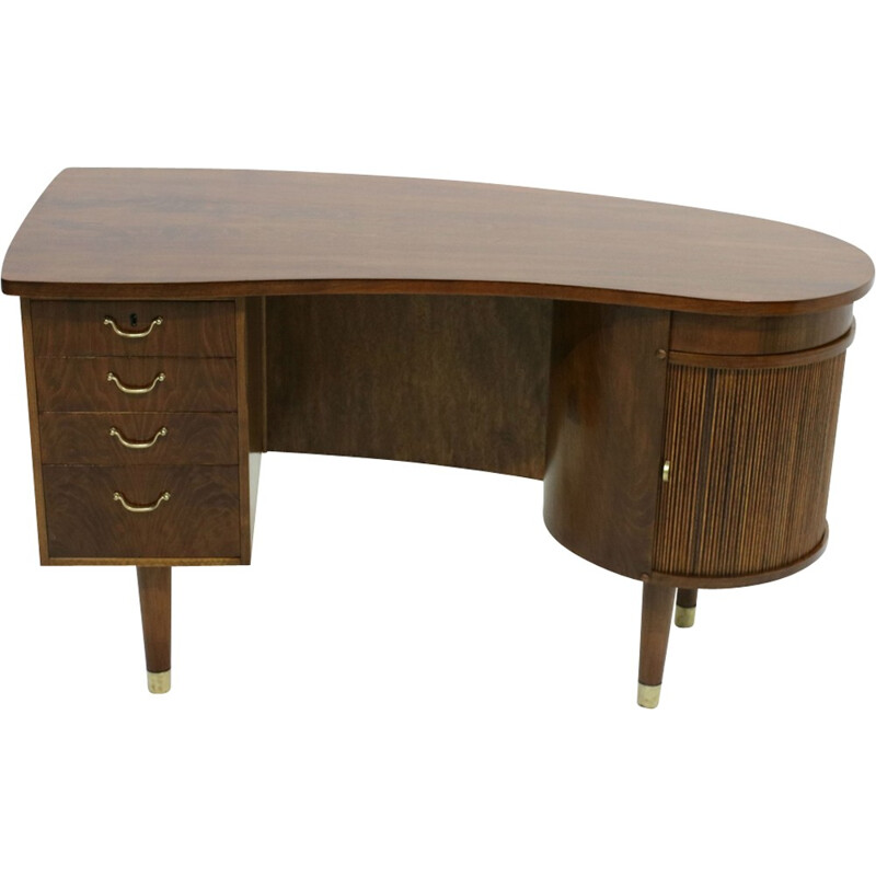 Walnut Kidney Desk by Kai Kristiansen - 1960s