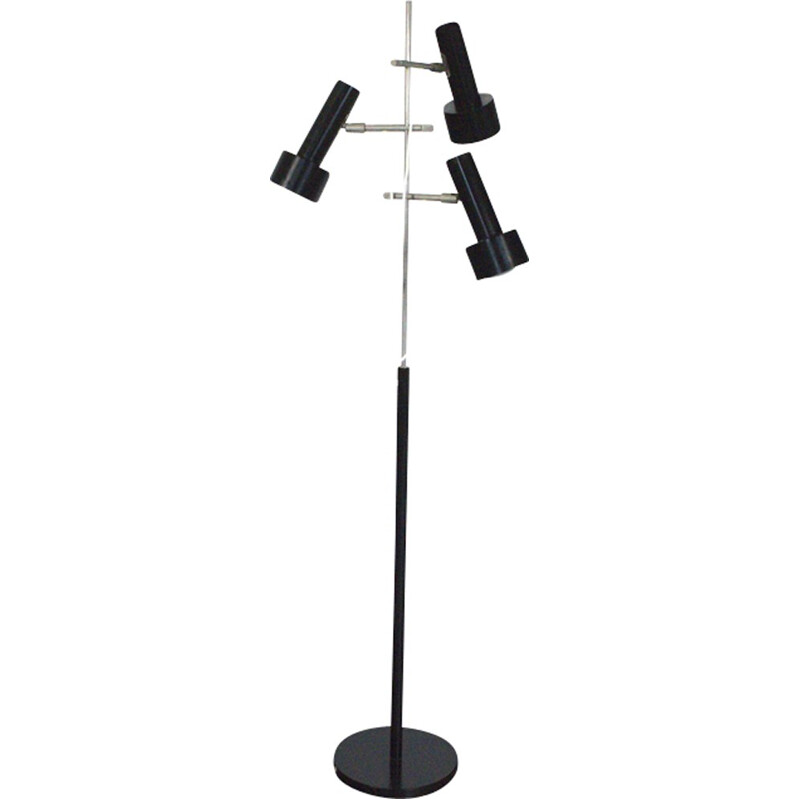 Floor Lamp with 3 spotlights in black - 1970s