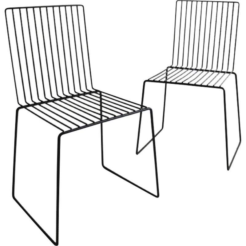 Paire de chaises "Empilable" de la série Fil par François Arnal pour Atelier A - 1970
