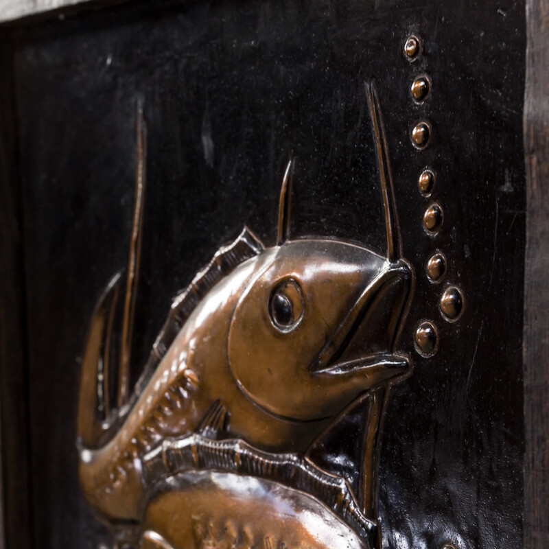 Vintage brutalist wall decoration sculpture ‘fish’ - 1970s