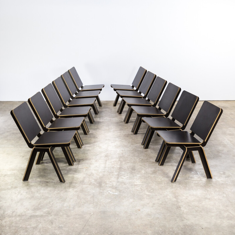 Suite de 12 Chaises "Stek" de Luc Brinkman & Ennio Vincenzoni pour Het Hoofdkwartier -  1990