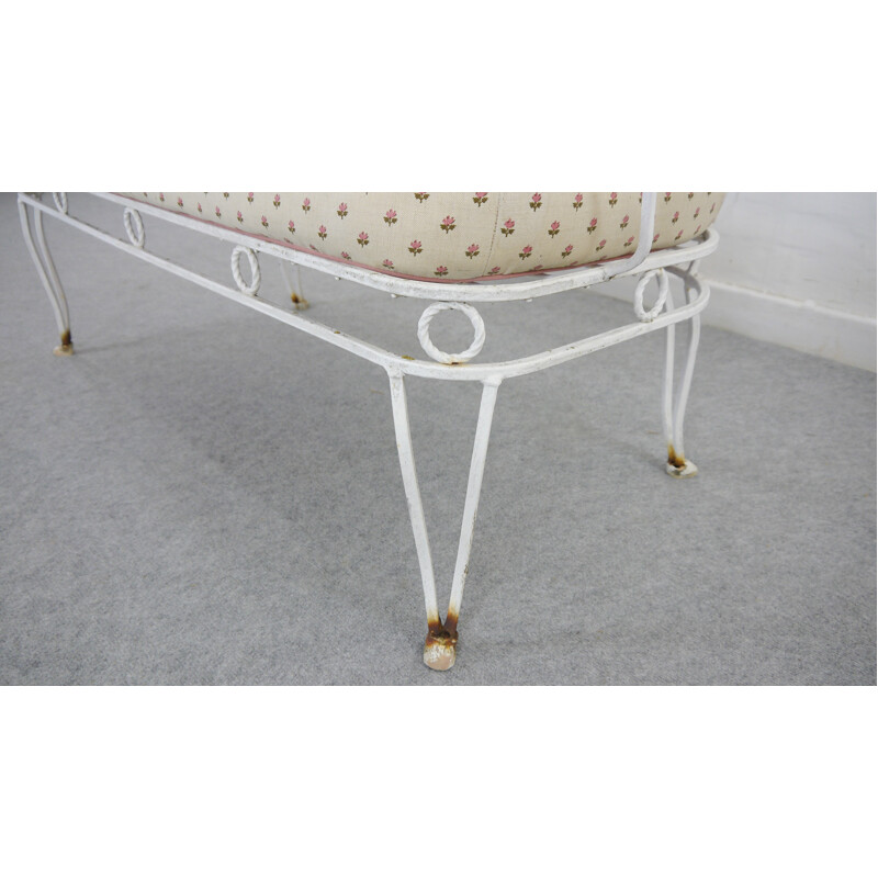 Vintage White Garden Bench - 1950s