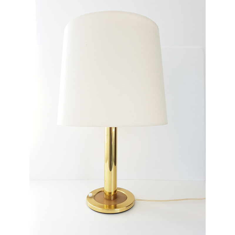 Lampada da tavolo vintage con base scorrevole in ottone dorato, 1970