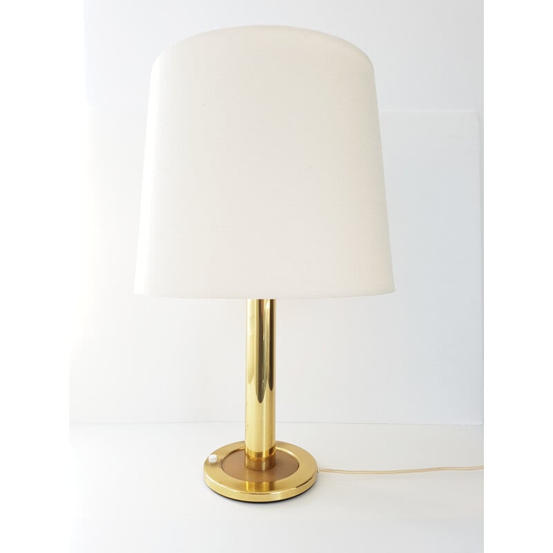Vintage table lamp with sliding base in gilded brass, 1970
