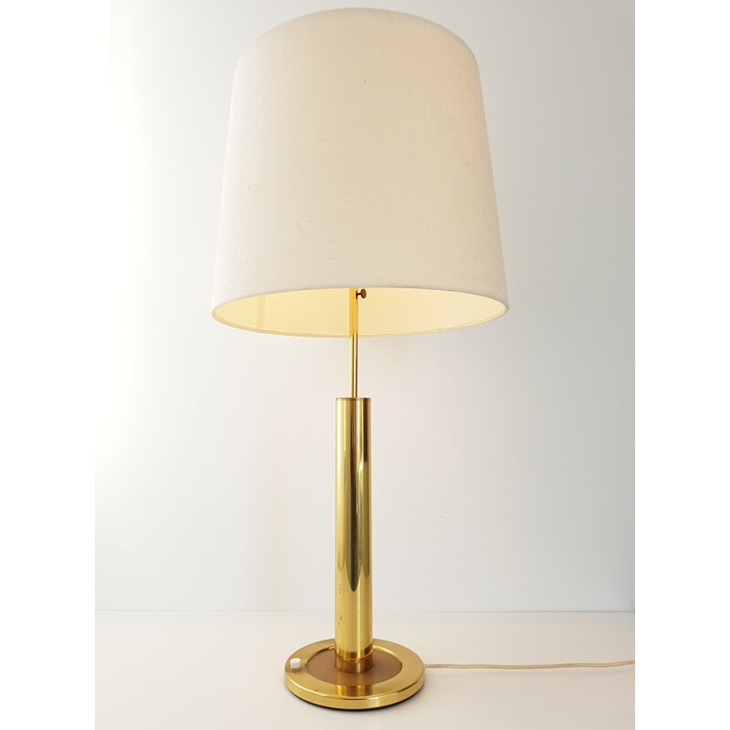 Vintage table lamp with sliding base in gilded brass, 1970