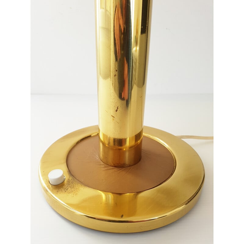 Vintage table lamp with sliding base in gilded brass, 1970
