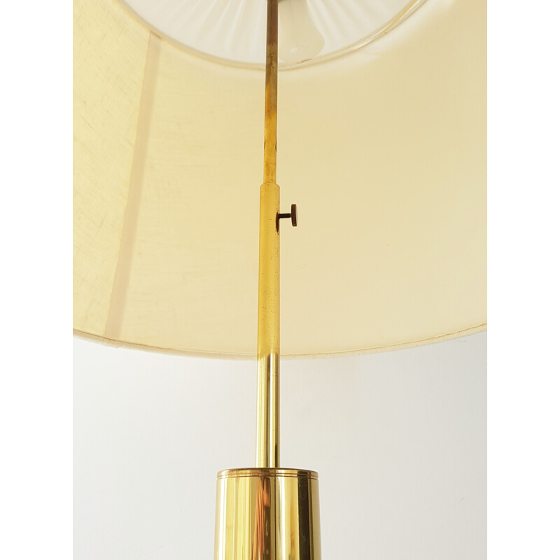 Vintage Tischlampe mit Schiebefuß aus goldfarbenem Messing, 1970