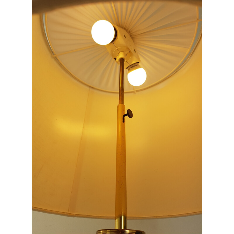 Lampada da tavolo vintage con base scorrevole in ottone dorato, 1970