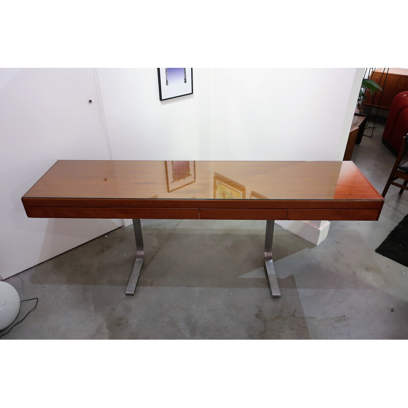 Console in teak and chrome legs - 1960s