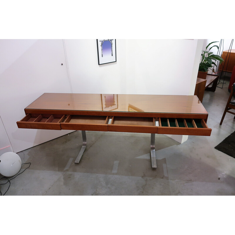 Console in teak and chrome legs - 1960s