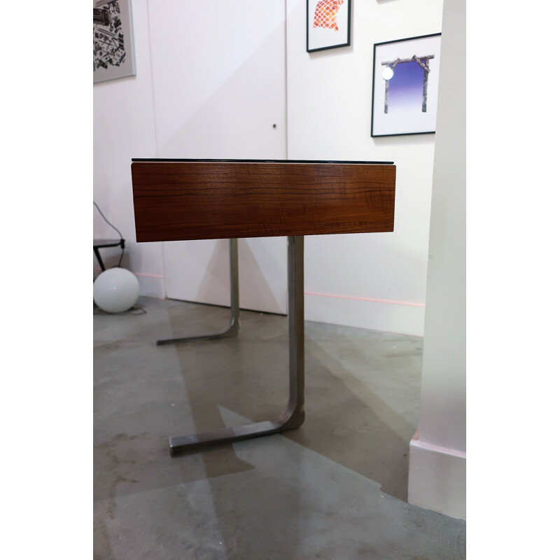 Console in teak and chrome legs - 1960s