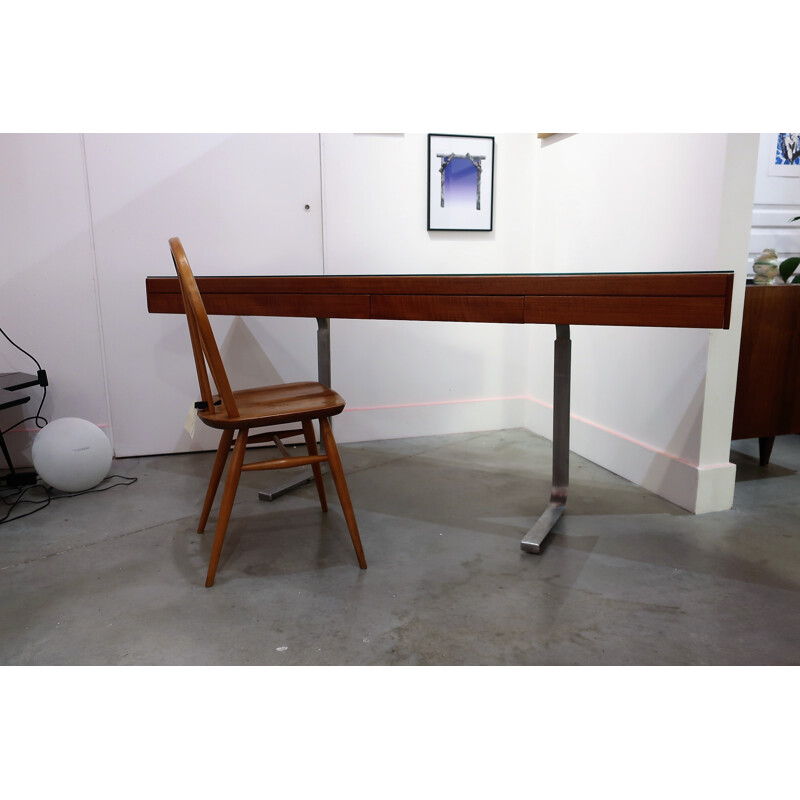 Console in teak and chrome legs - 1960s