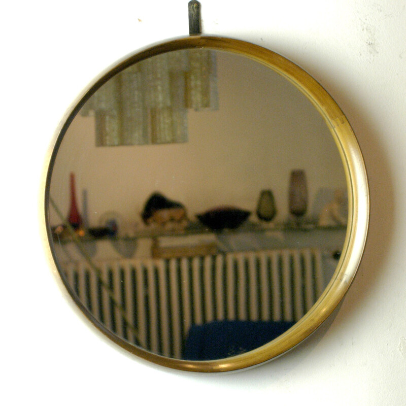 Espelho de parede circular moderno dinamarquês - 1960